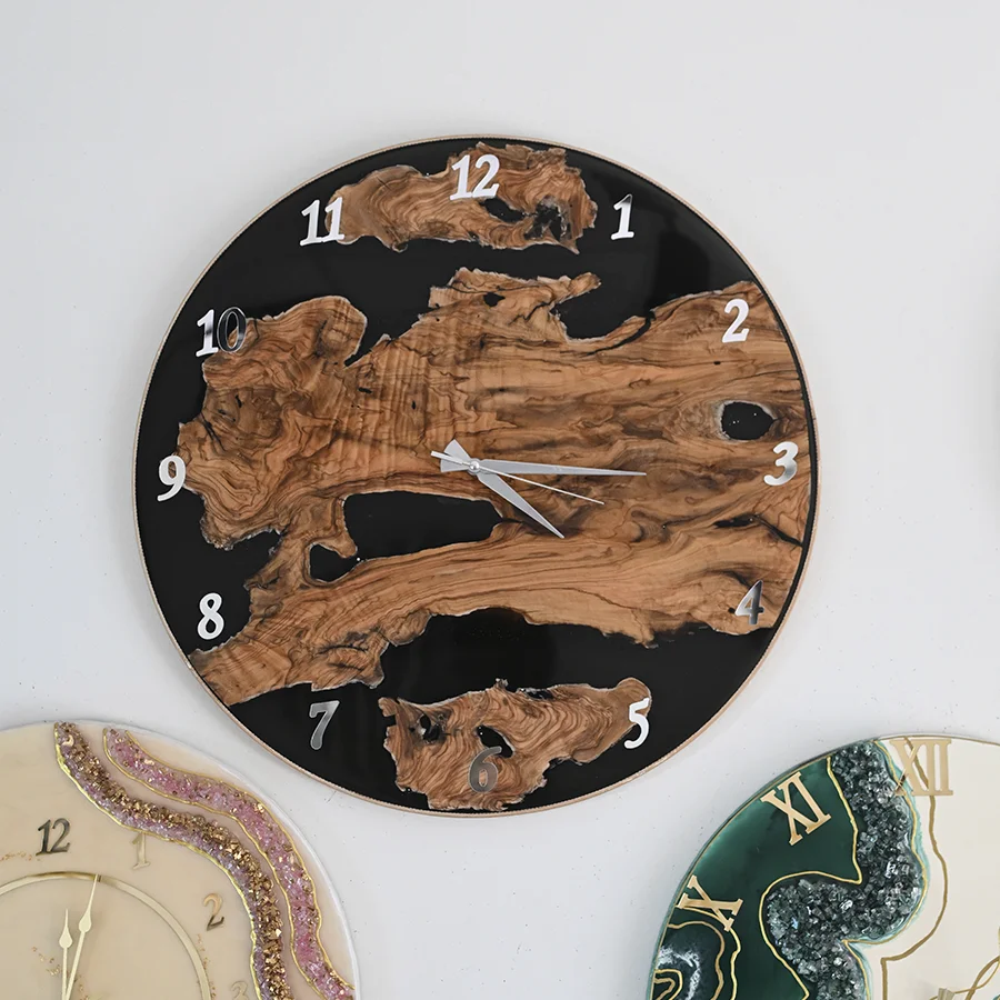 Doğal Ağaç Dokulu Dekoratif Saat