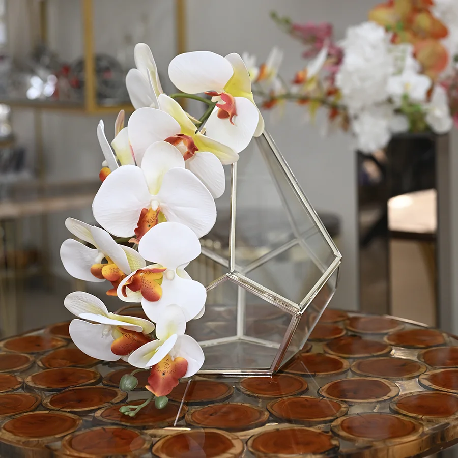 Modern Tasarım Çiçekli Cam Dekor