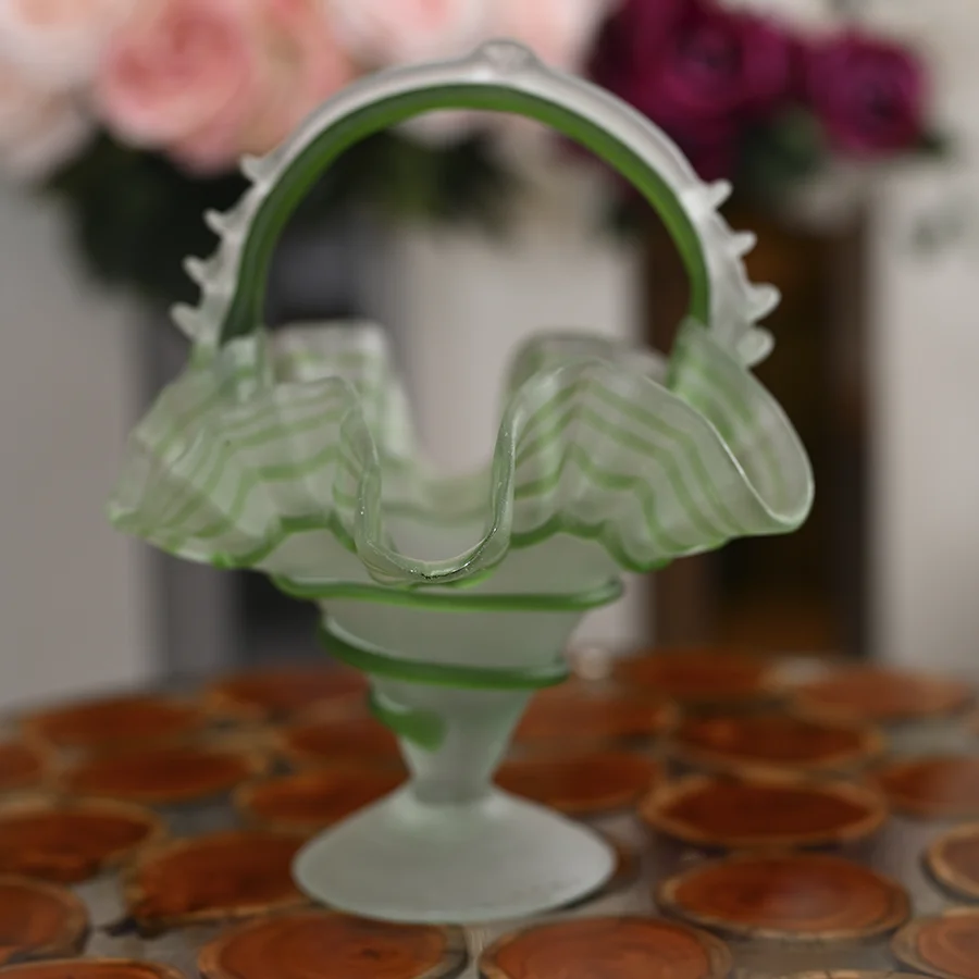 Vintage Yeşil Cam Çiçeklik