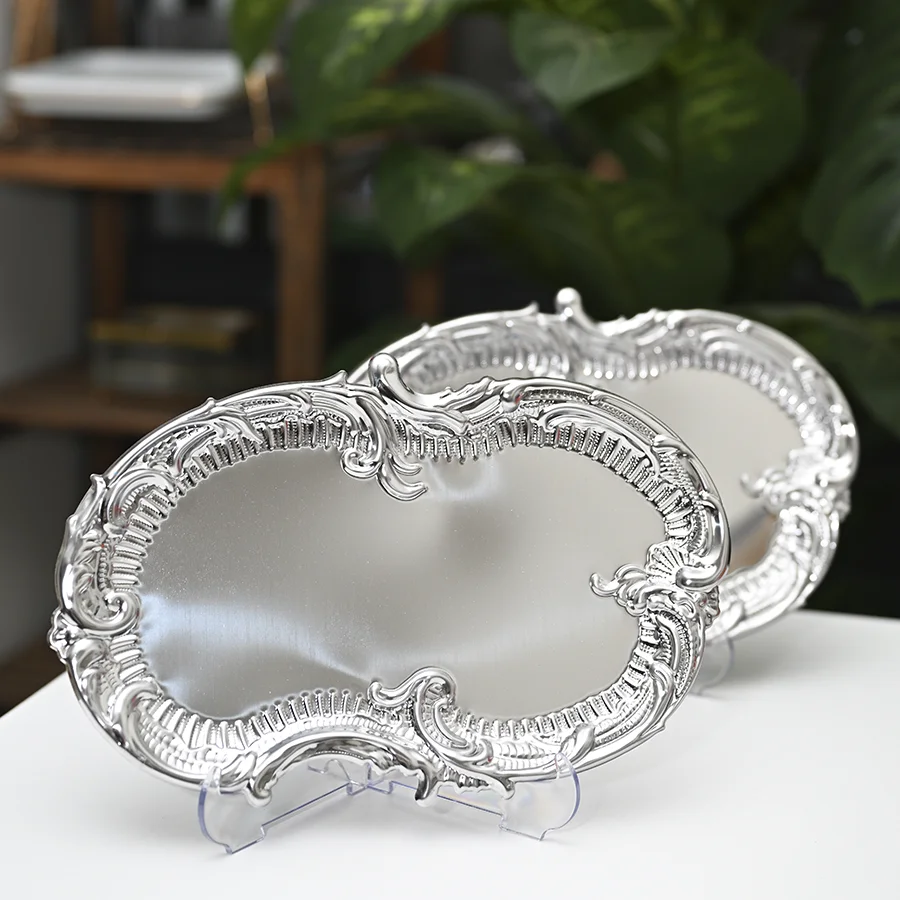 Klasik Desenli Oval Servis Tepsisi