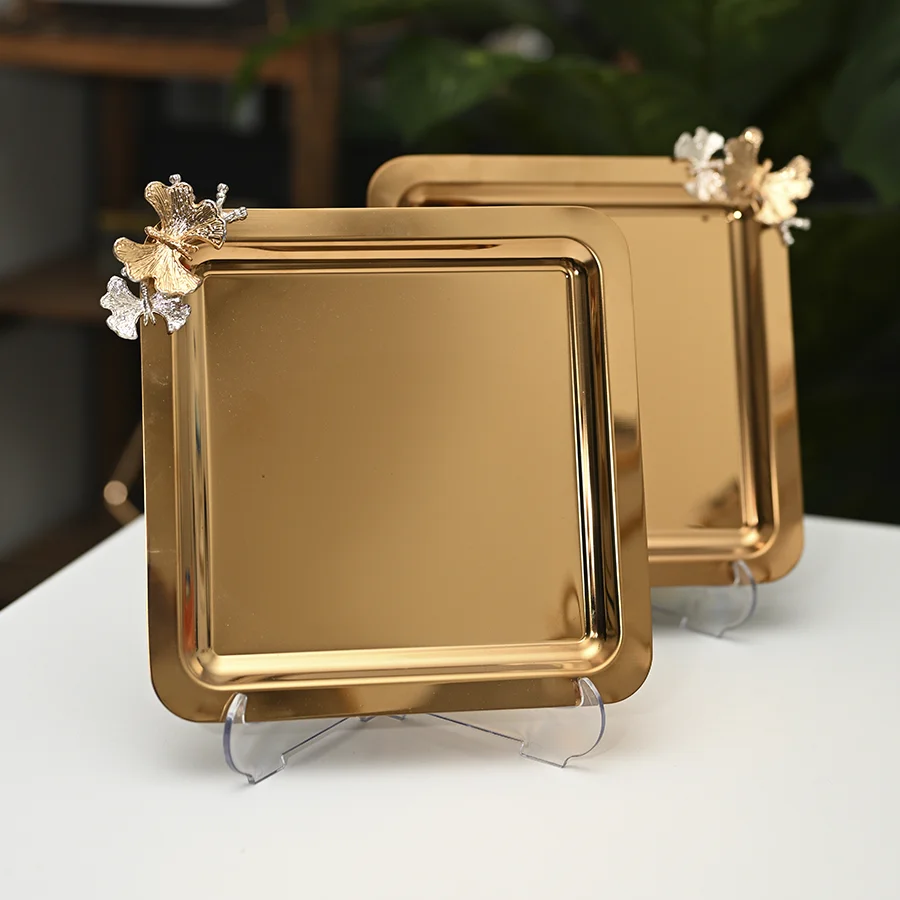 Lüks Metal Kare Tepsi